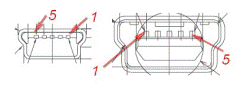 Mini Type B USB pin sequence
