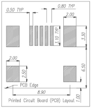 Tamaño de paquete de conector USB tipo Mini B