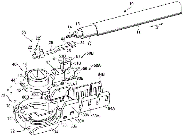 CN105655742A_Coaxial cable connector with core wire holding and fixing functions