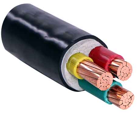 VV three-core insulated power cable