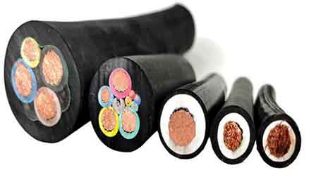 Rubber insulated wires and cables