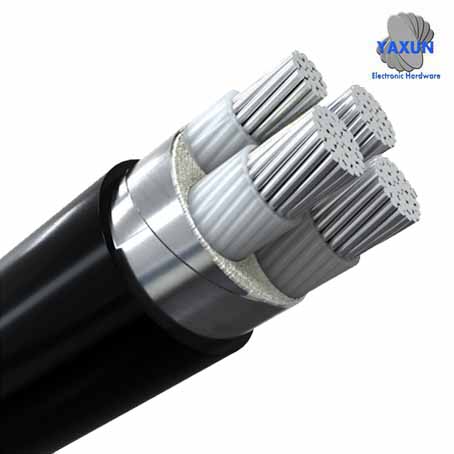 Cable de alimentación reticulado con núcleo de aluminio blindado de cuatro núcleos