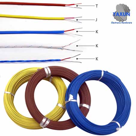Cable de compensación de termopar tipo K, T, J